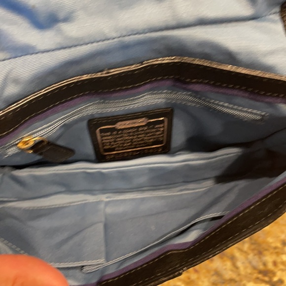 Coach Rose Gold and Black Leather Shoulder Bag - Picture 6 of 9